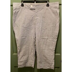 Riders by Lee Women's Size 18 Medium Blue White Striped High Rise Capri Pants